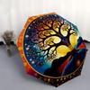 Colorful Tree of Life Mandala Umbrella, Portable 3-Fold Umbrella for Men & Women,Christmas Gift ES64