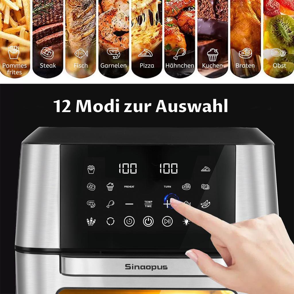 Air Fryer XXL 12L Multifunction Oven with Accessories, Easy Fry & Grill, Even Heating, 12 Functions, Easy To Clean