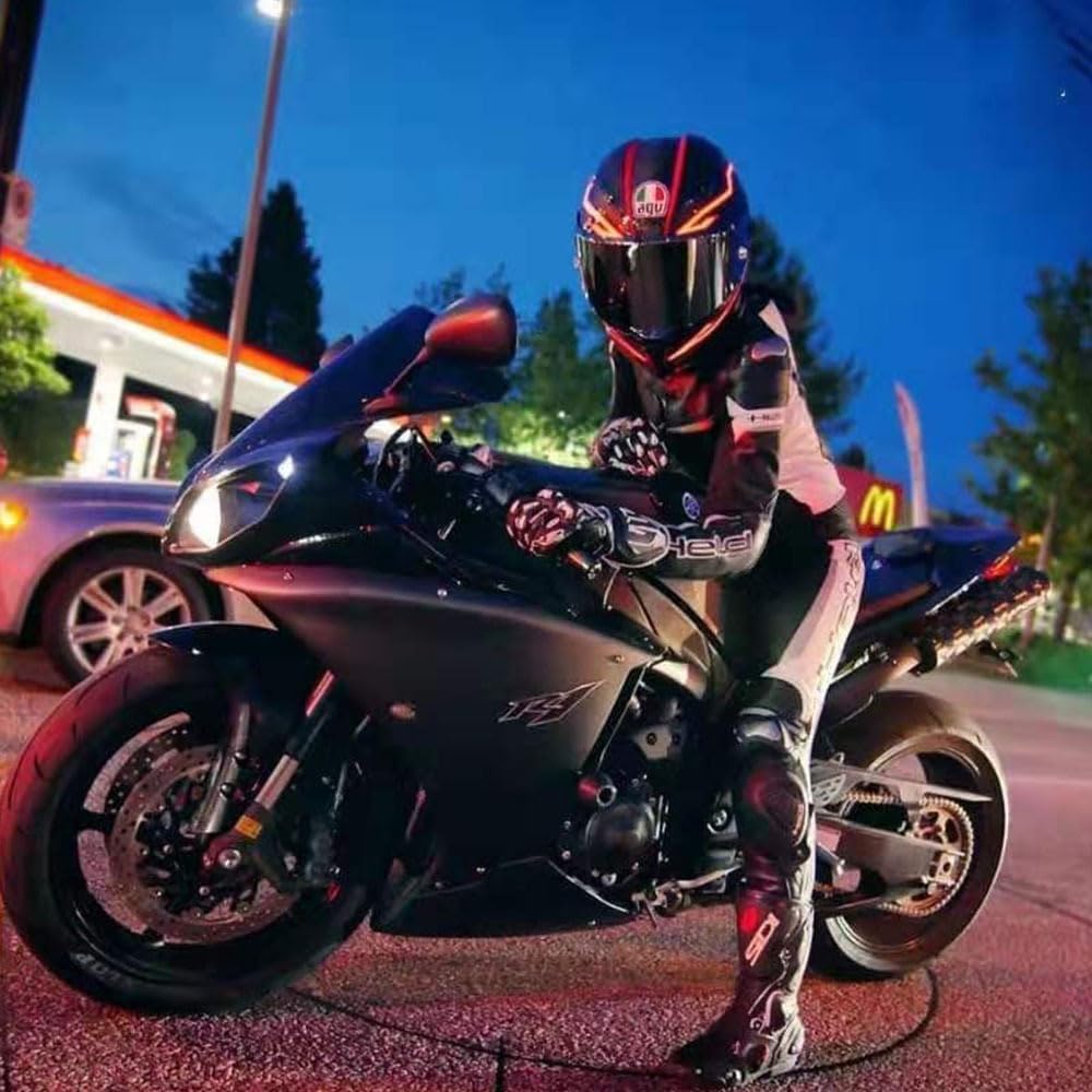 Motorcycle Helmet LED Light Strip Waterproof Bright Accessories (Purple)