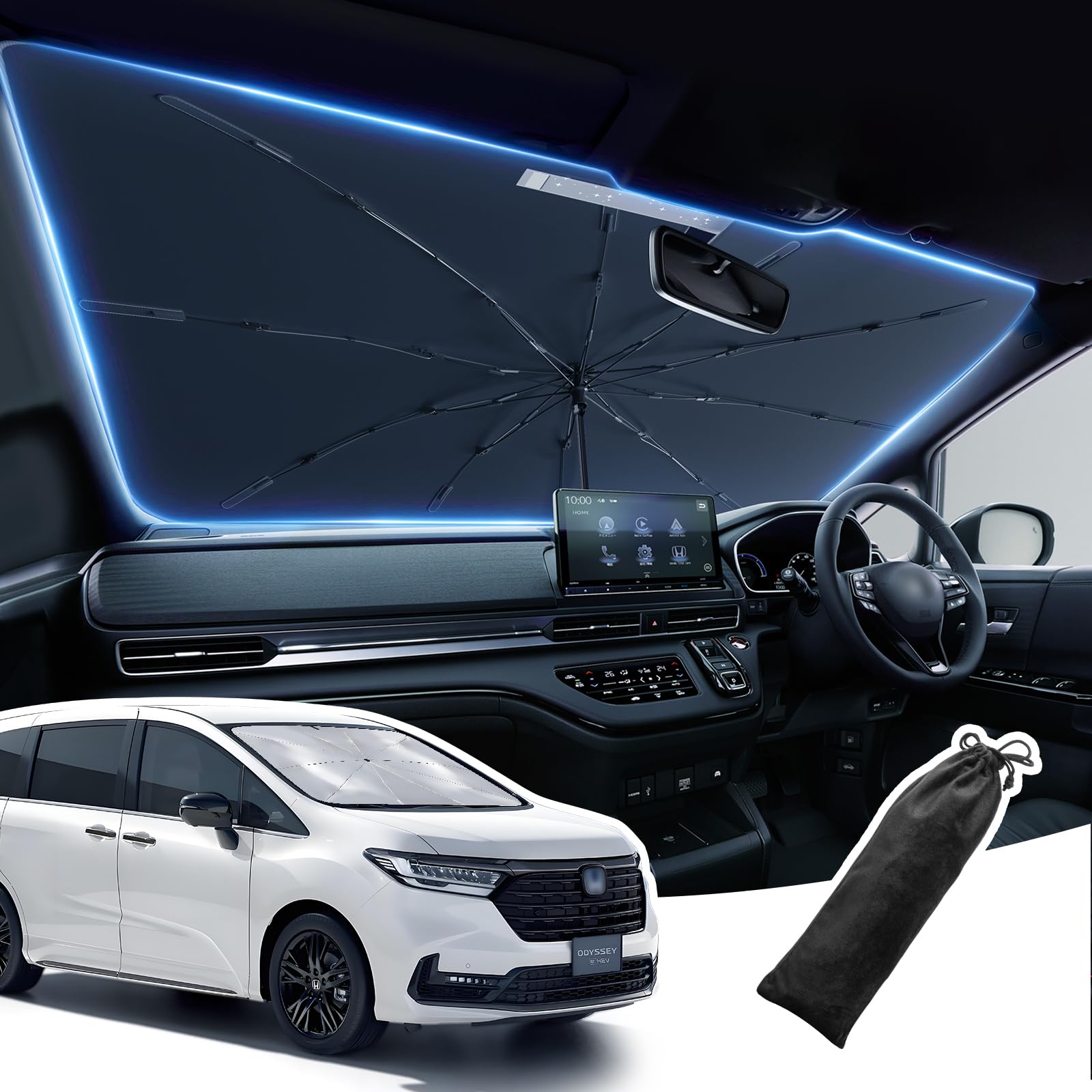

LANGBEAN Honda Odyssey RC Exclusive Umbrella Sunshade 2025 Improved Model Car Windshield Sunshade Odyssey RC Rearview Mirror Opening Design Reinforced
