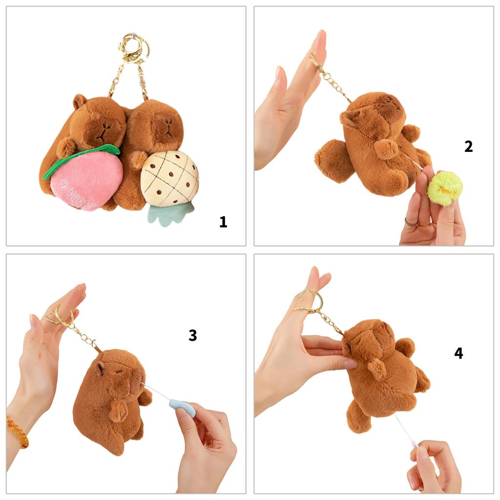 Charm Elegant Lovely Capybaras Costume Keyring Sturdy Plush Key Holder Accessory for Fashionable Women Enthusiasts