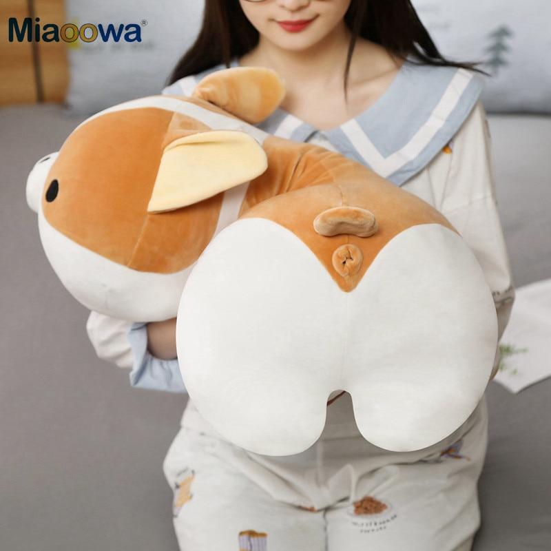 Giant Size Cute Corgi Dog Plush Toys Stuffed Animal Puppy Dog Pillow Soft Lovely Doll Kawaii Christmas Gift for Kids