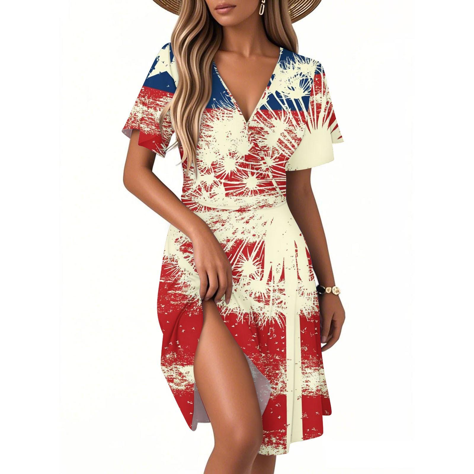 

Женское повседневное модное платье с винтажным цветочным принтом и коротким рукавом и V-образным вырезом XXL