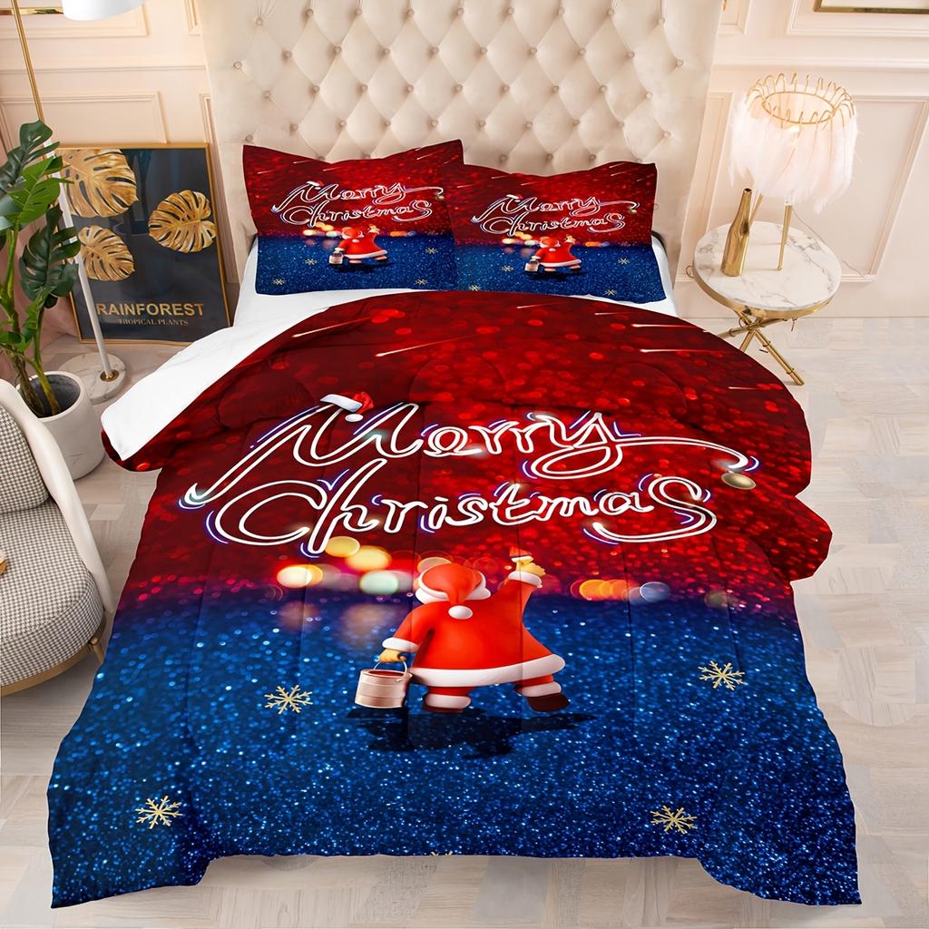 Christmas Christmas Gift Bedding Quilt Set Super Soft Bedding Set