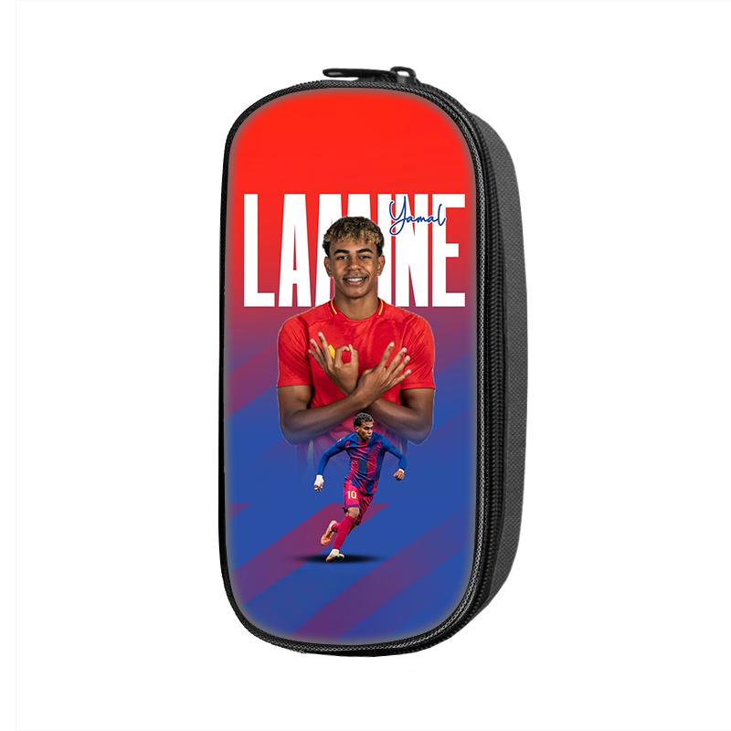 L-Lamin Yamal Pattern Pencil Case Makeup Bag Football Star Pen Bag Student Big Capacity School Supplies Zipper Pencil Pouch