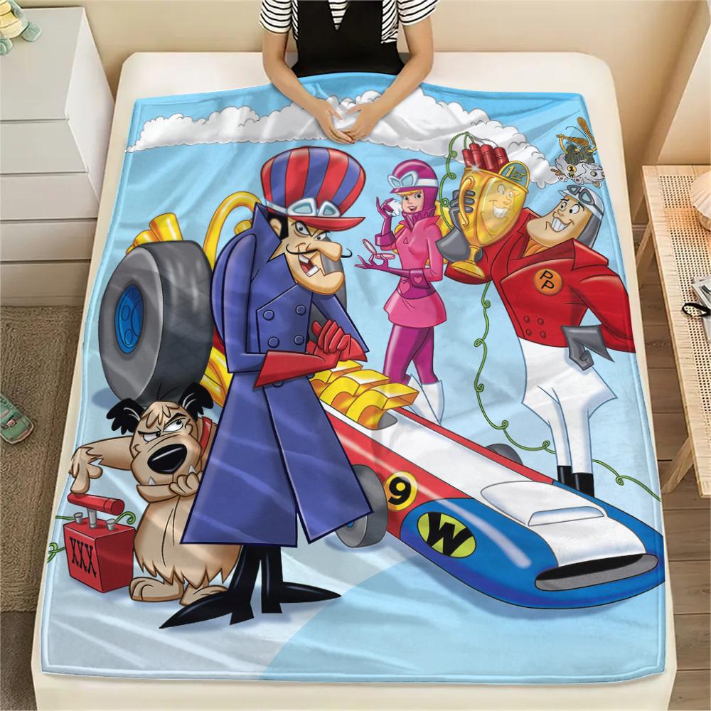 

Wacky Races Print Flannel Blanket, High quality Comfortable for All Seasons, Home Decor, Warmth and Comfort 80cm x 120cm