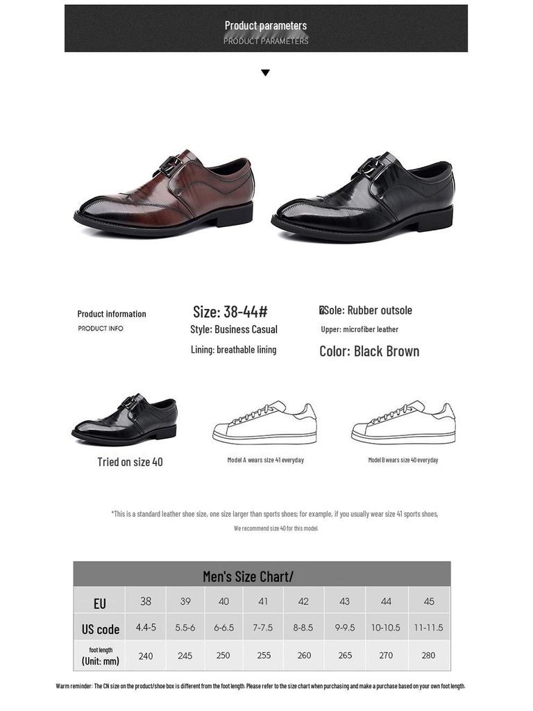 2025 Spring Men's Versatile Leather Slip-ons: Trendy Business & Casual Shoes