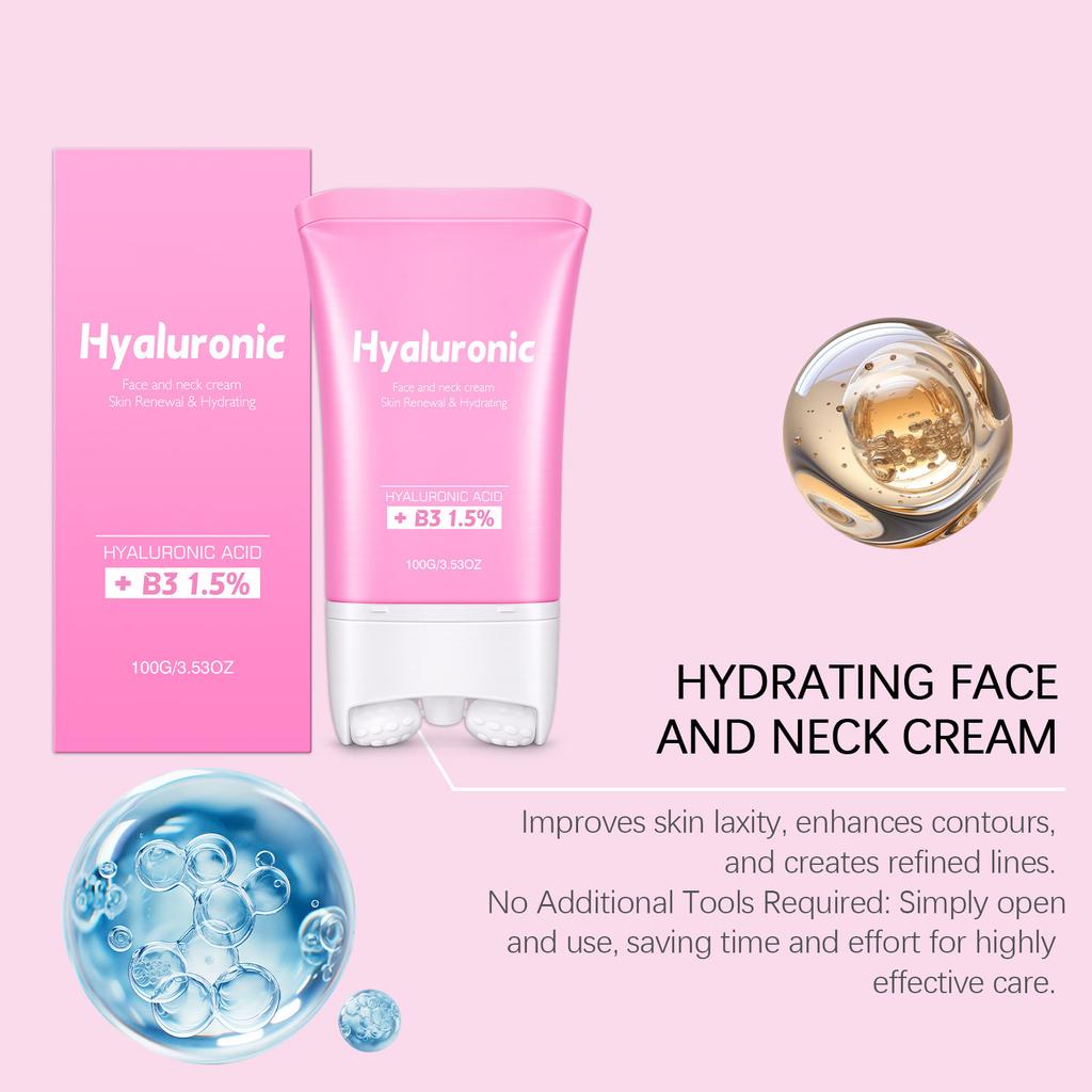 Roller Neck Cream, Face & Neck Care, Soft & Tender Skin, Hydrating & Smooth Neck Roller Massage Cream