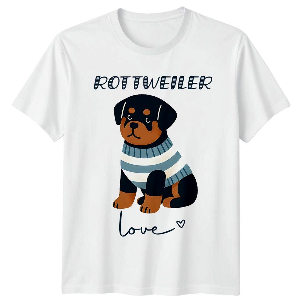 Rottweiler Love Dog TShirt Cute Puppy Pet Breed Cartoon Graphic Tee S