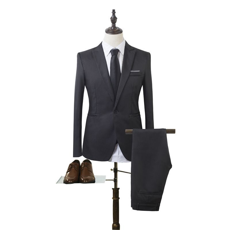 Men's Fashionable Business Two-piece Suit Korean Style Men's Slim Suit