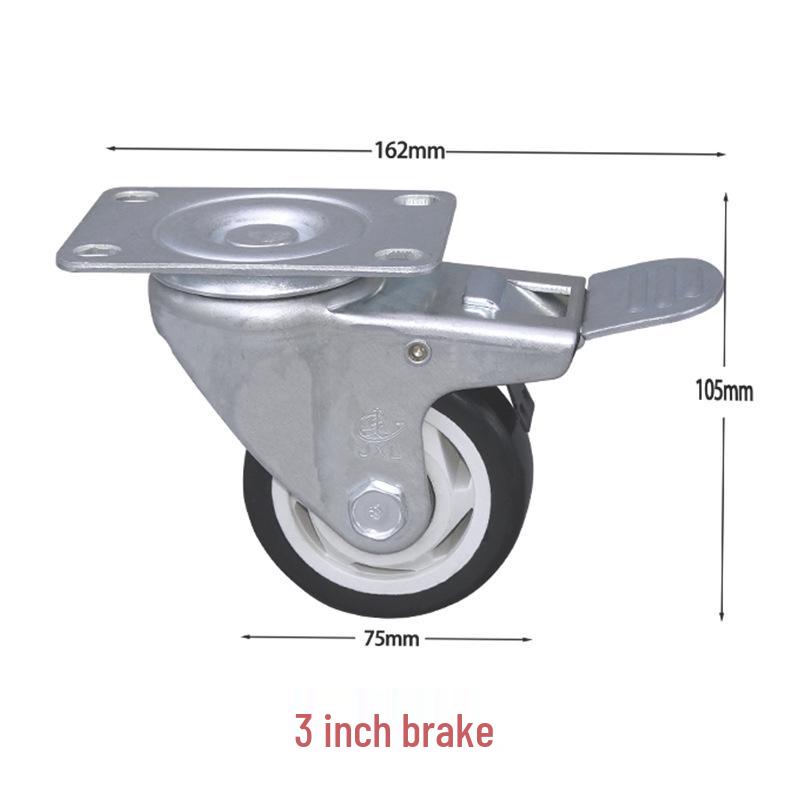 Universal Medium Duty Casters with Brake – 3, 4, 5 Inch Wheels for Equipment & Tool Carts