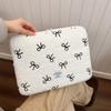Bowknot Cute Laptop Sleeve Embroidery Soft Pad Tablet Bag Shockproof Fluffy Padded Bag Commute Work Study Bag