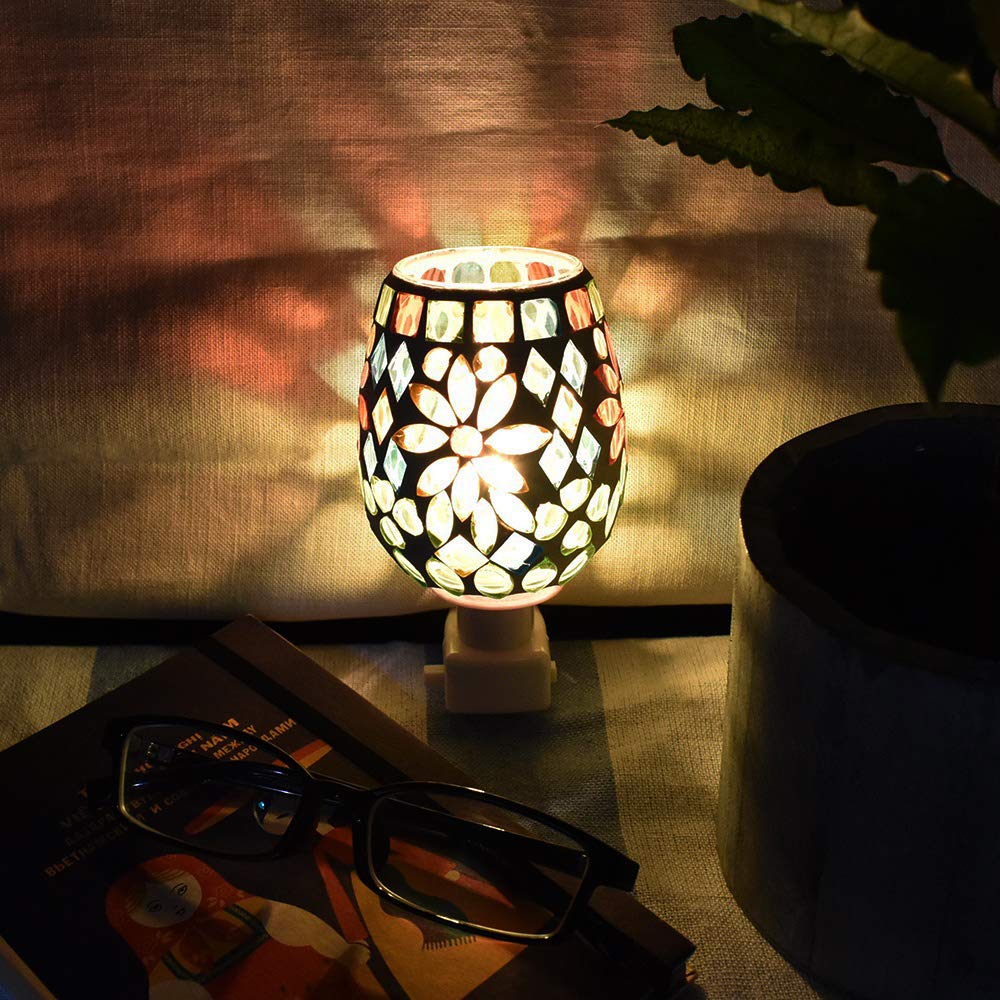 Fourcart Cute Handmade Glass Craft [Mosaic Foot Lamp] Flower Yellow X Set of 6