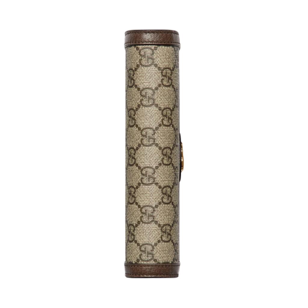 Gucci Ophidia Double G Print Light Gold Tone Accessory Supreme Canvas Shoulder Crossbody Bag Wallet Women Bags Beige Dark-Brown 772309-K9GSG-8367