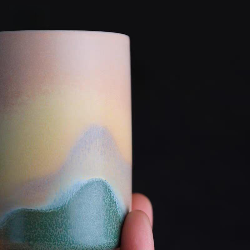 Japanese kiln ceramic master cup Kung Fu tea set, rough pottery handmade tea cup, tea tasting cup, coffee/water cup