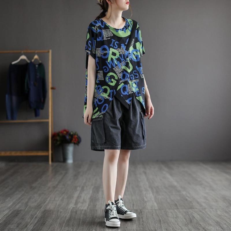 Spring Summer Oversized Women's Korean Elastic High Waisted Patchwork Pocket Loose Distressed Wide-leg Denim Shorts JJ102
