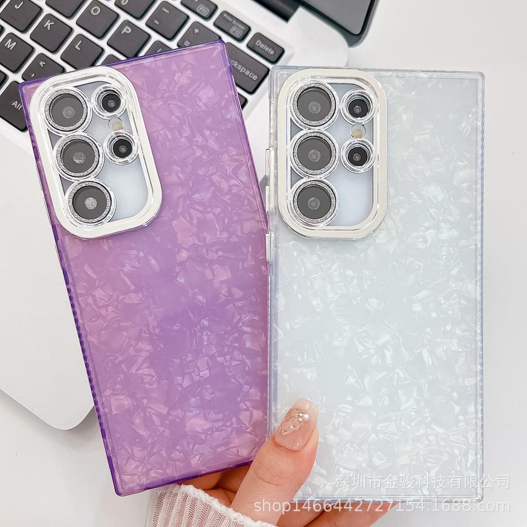 Samsung S23U Phone Case IMD Water Ripple S24U Lens Film Compatible with S25 Feather Gauze Full Coverage Anti-drop Protective Case