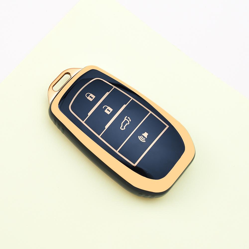 2/3/4 Buttons Car Key Case Cover For Toyota Land Cruiser Crown Highland Prado Yaris Cross Aygo X Rav4 Harrier Hilux Fortuner