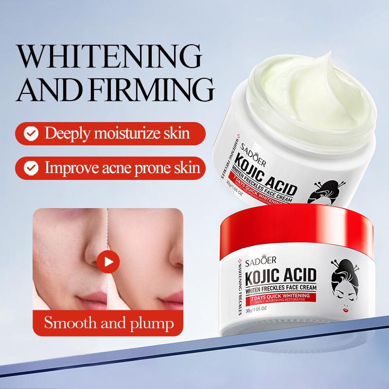SADOER Kojic Acid Face Cream Moisturizing Freckle Removing Creams Brightening Hydrating Facial Cream Skin Care Products