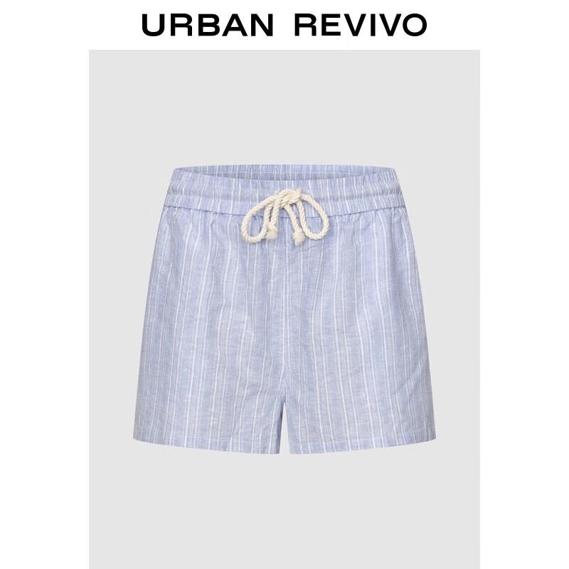 UR Women s 2025 Fall Striped Drawstring High-Waist Shorts XS