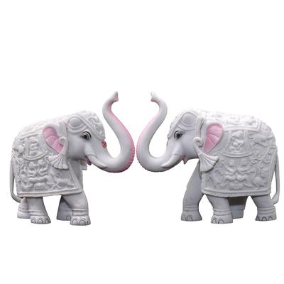 Pacote com 2 elefantes brancos Showpieces Decoração para casa para sala de estar