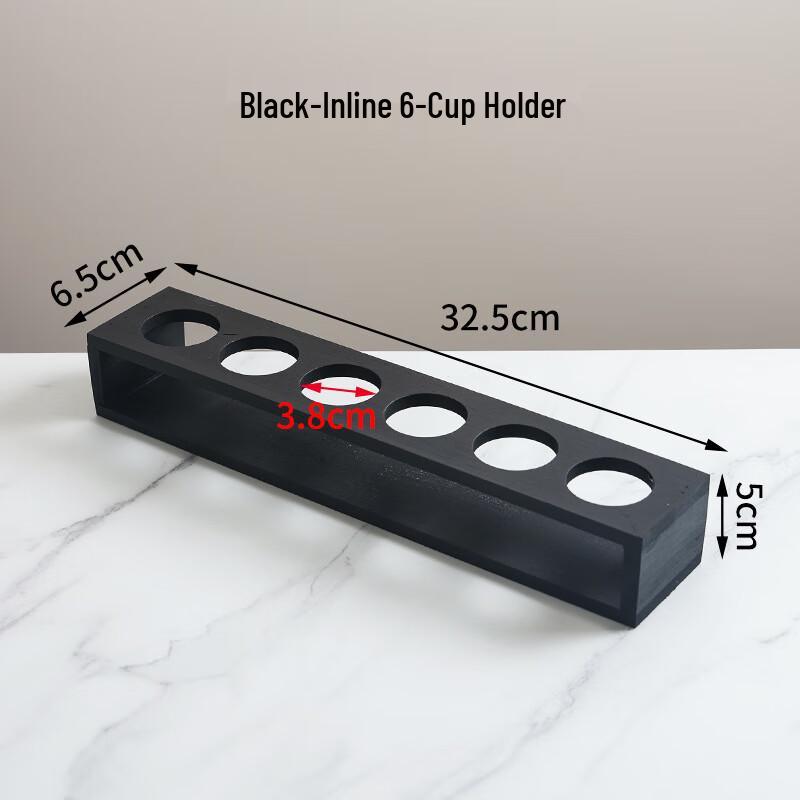 Bullet Shot Glass & Cocktail Set with 6-Hole Bamboo Rack