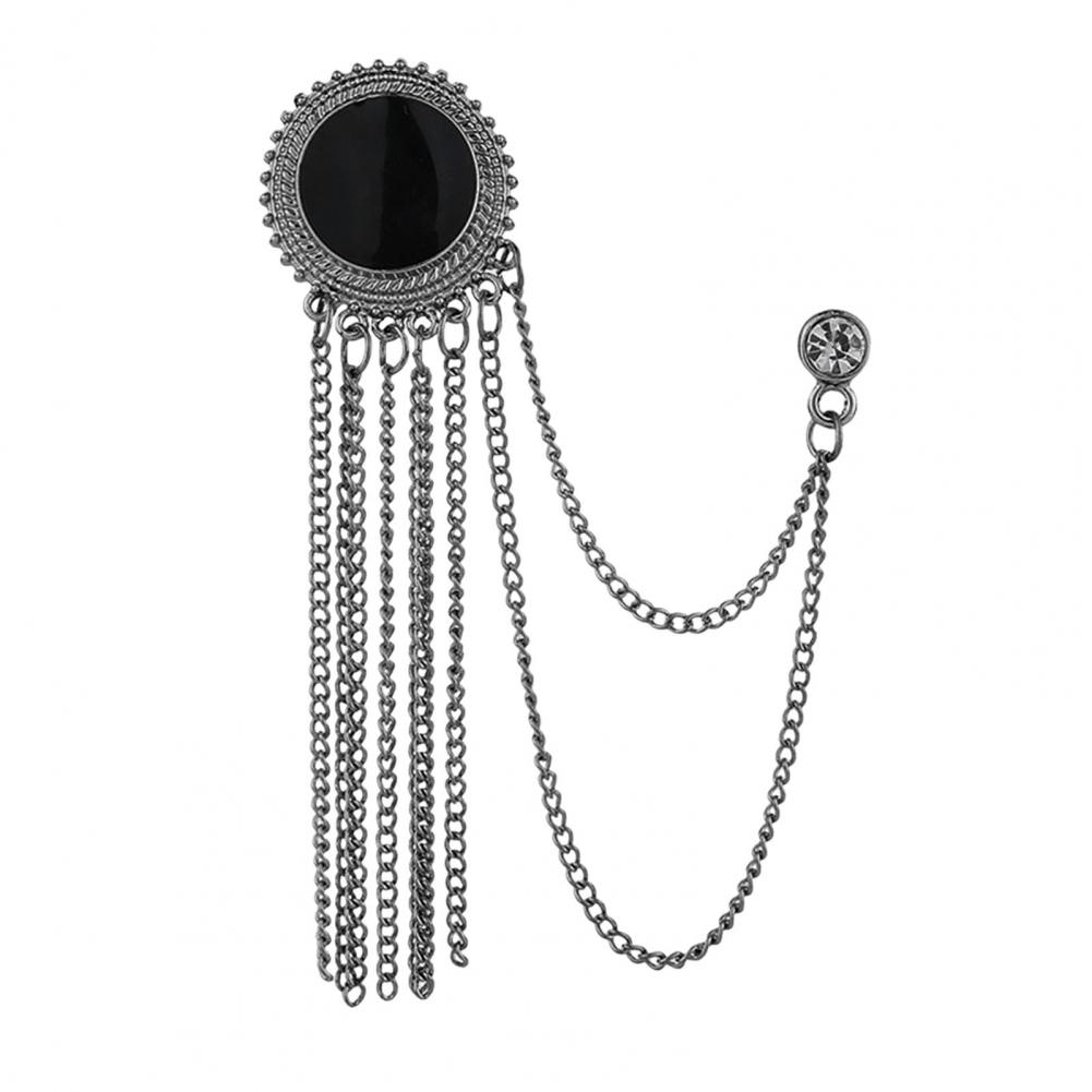 

Ретро-брошь в стиле ВМС, винтажная цепочка с кисточками и стразами, брошь для школьной моды, декоративная булавка для шляп, сумок, пальто чёрный