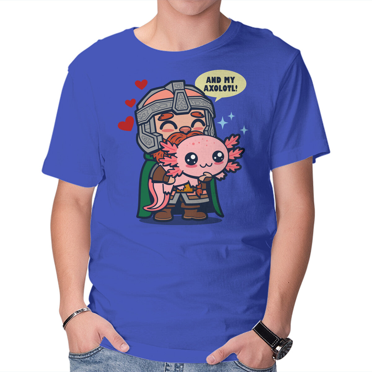 Unisex Crew Neck T-Shirt And My Axolotl Graphic Short Sleeve Casual Tee M