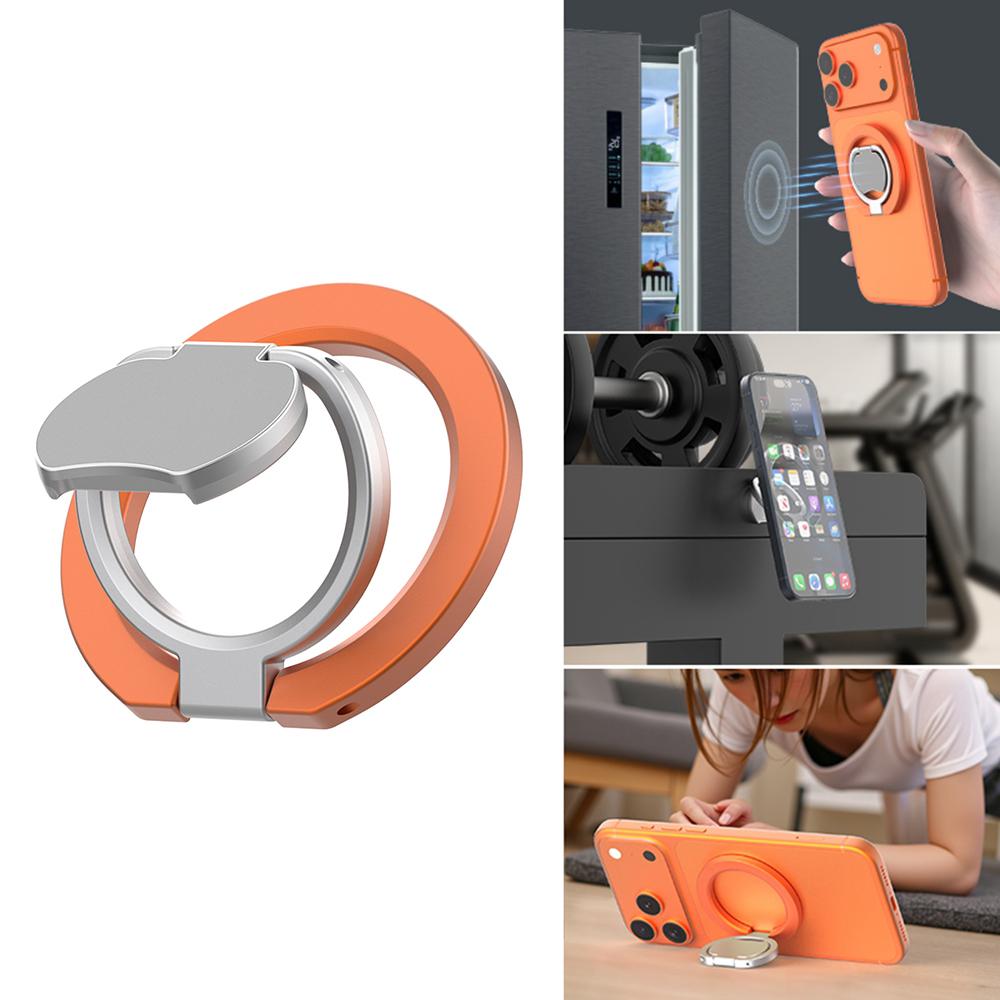 Magnetic Phone Ring Holder Grip with Dual-Side Magnets Triple Folding Zinc Alloy Kickstand