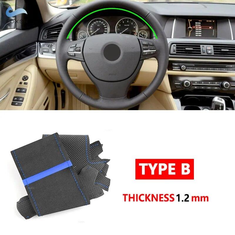 Pentru BMW Seria 5 6 7 F10 F07 F11 2009-2017 F12 F13 2011-2017 F01 F02 2008-2015 Capac interior al volanului mașinii Trim din piele de căprioară