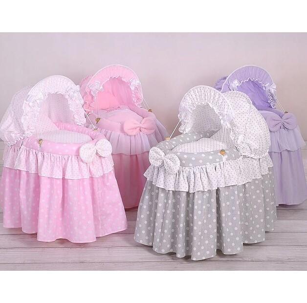Sweet Baby Doll Stroller Moses Basket for Dolls with Canopy