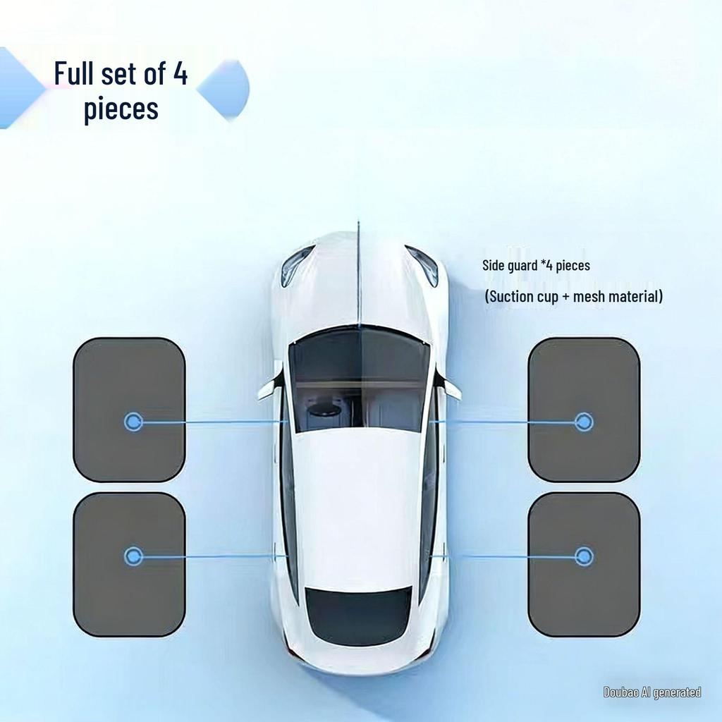 Car Sunshade with Suction Cups - Titanium Silver Heat Insulation Sun Protection for Windshield