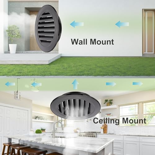 PATIKIL Round Air Vent Cover, 298mm Opening Diameter, Aluminum, for Natural Ventilation, Home Renovations, Bathrooms, Kitchens, and Wall-Mounted Home