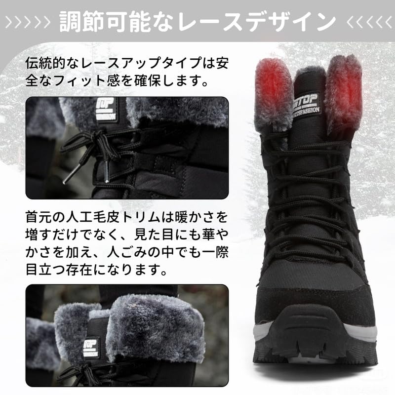 Maxome Snow Winter Ankle Boots for Outdoor and Commuting Women's Boots, Boots, Fleece-Lined, Waterproof, Non-Slip, High-Top Activities, Hiking,