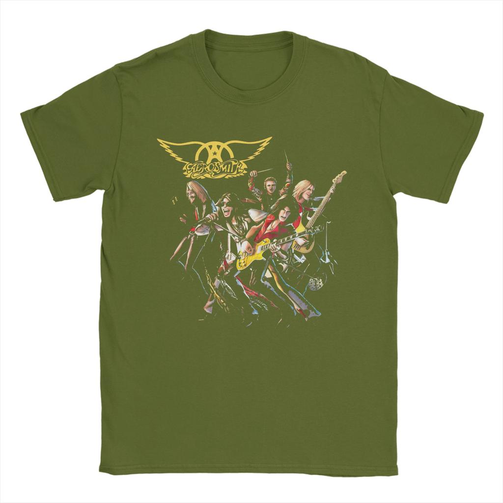Aerosmith Band Rock TShirt Summer Harajuku T Shirts Male Cotton O Neck Plus Size 5XL Tees Short Sleeve Y2K Funny Tshirt