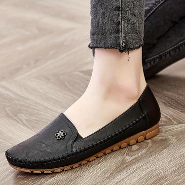 Women'S Flat Shoes Large Size Lightweight Plush Comfort Soft Non Slip Loafer Shoes Stylish Daily Versatile Classic Slip On Flats