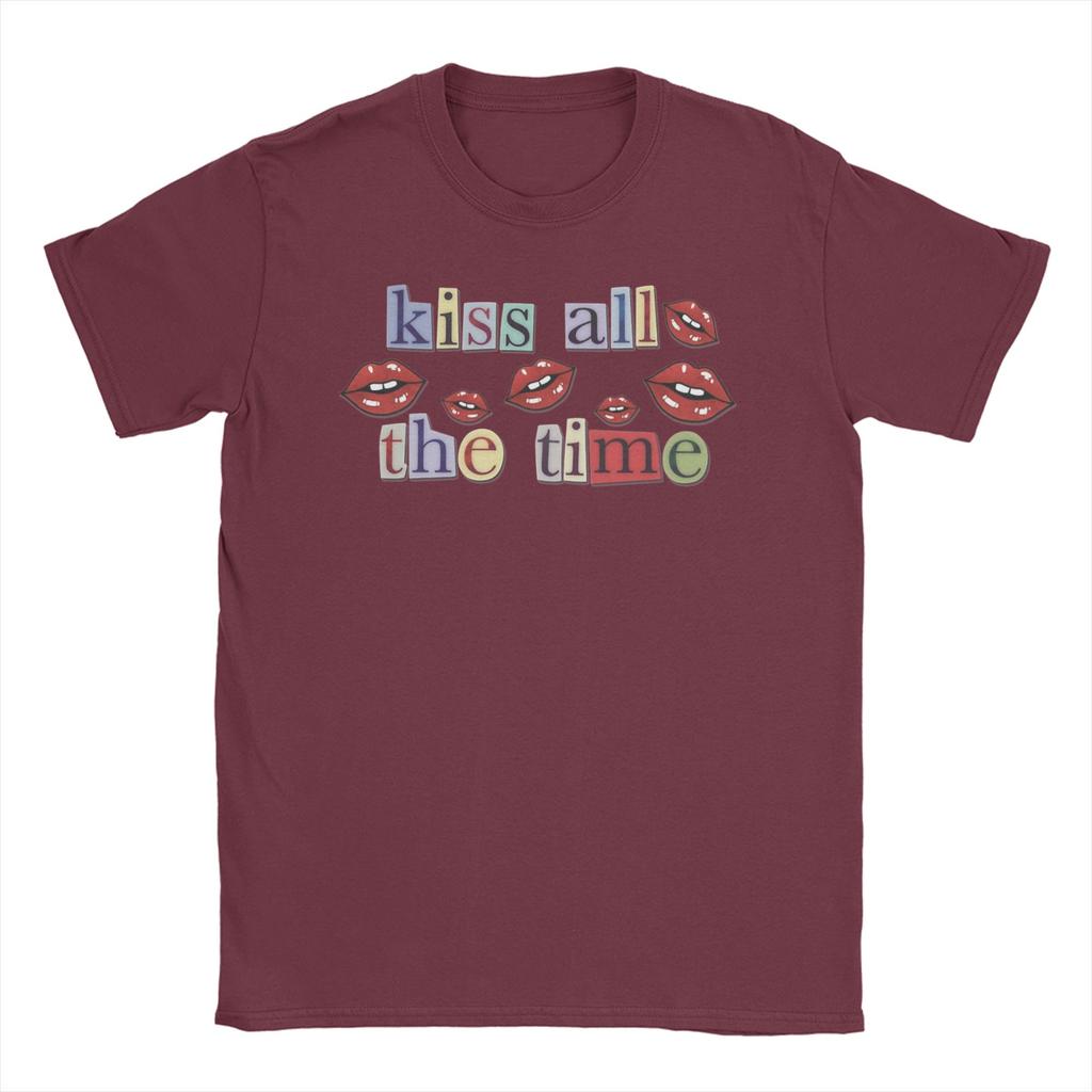 Kiss All The Time Harrys Art Sticker TShirts Unisex Women Styles Hipster 100 Cotton Tees Short Sleeve T Shirts Gift Idea Tops