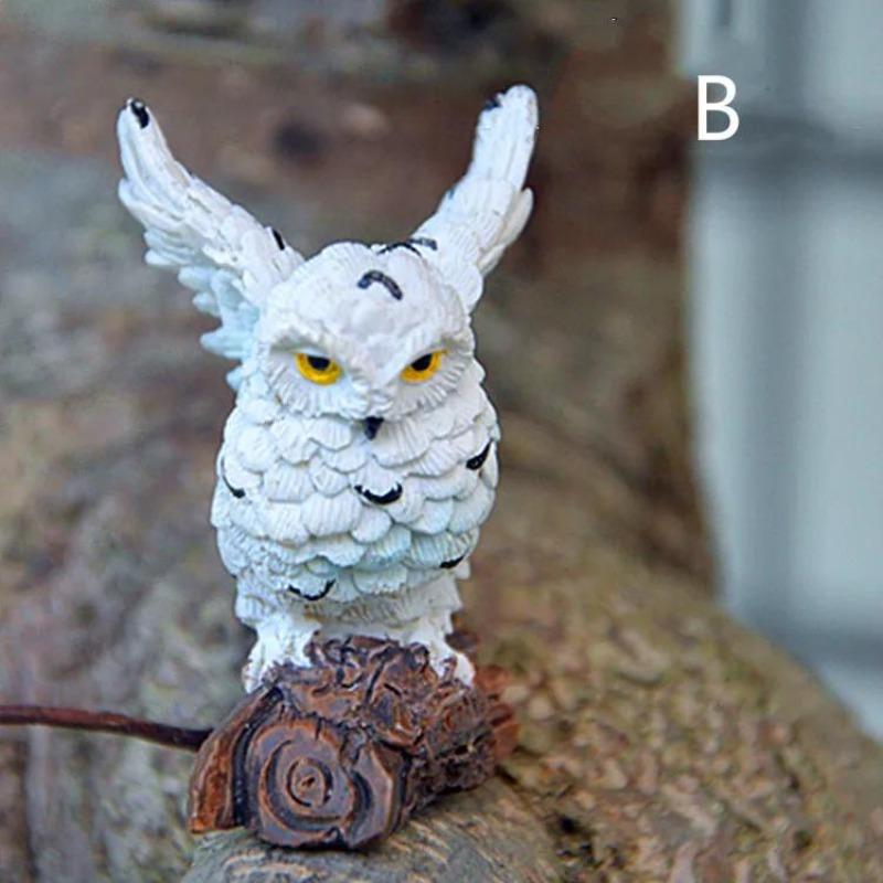 Mini Owl Branch Garden Ornaments Resin Crafts Fairy Garden Dollhouse  Moss Micro Landscape Bonsai Decorative DIY