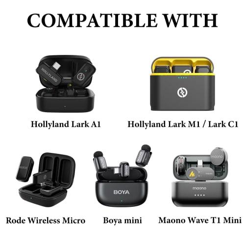 Geekria Creator's Microphone Case Compatible with Hollyland Lark A1, M1, C1, Rode Wireless Microphone, Boya Mini, and Maono Wave T1 Mini, Hard Shell M