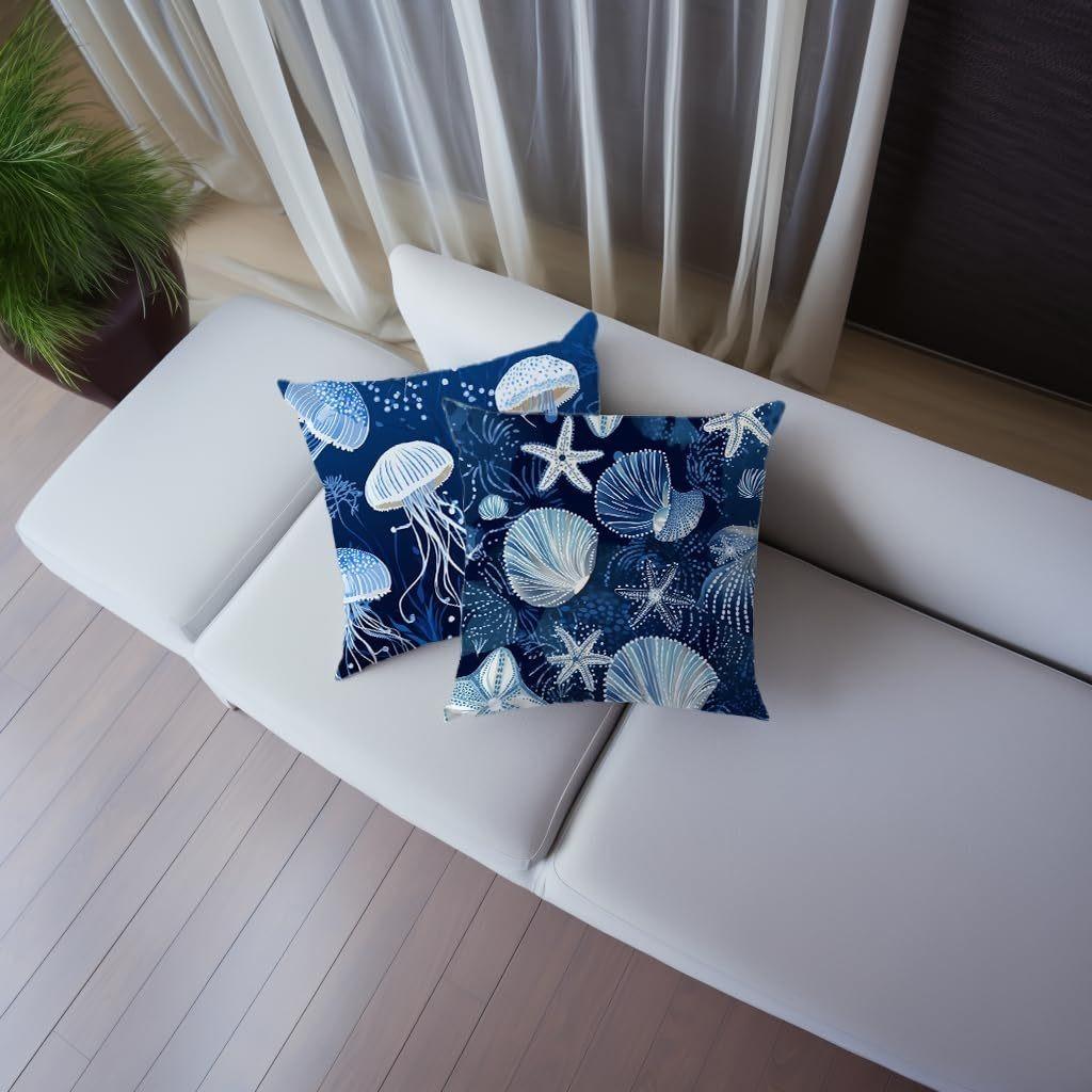Enchanting Deep - Sea Fantasy Pillow CoversLiving Room Sofa Cushion Cover, Soft and Comfortable, Bedroom Room Decoration