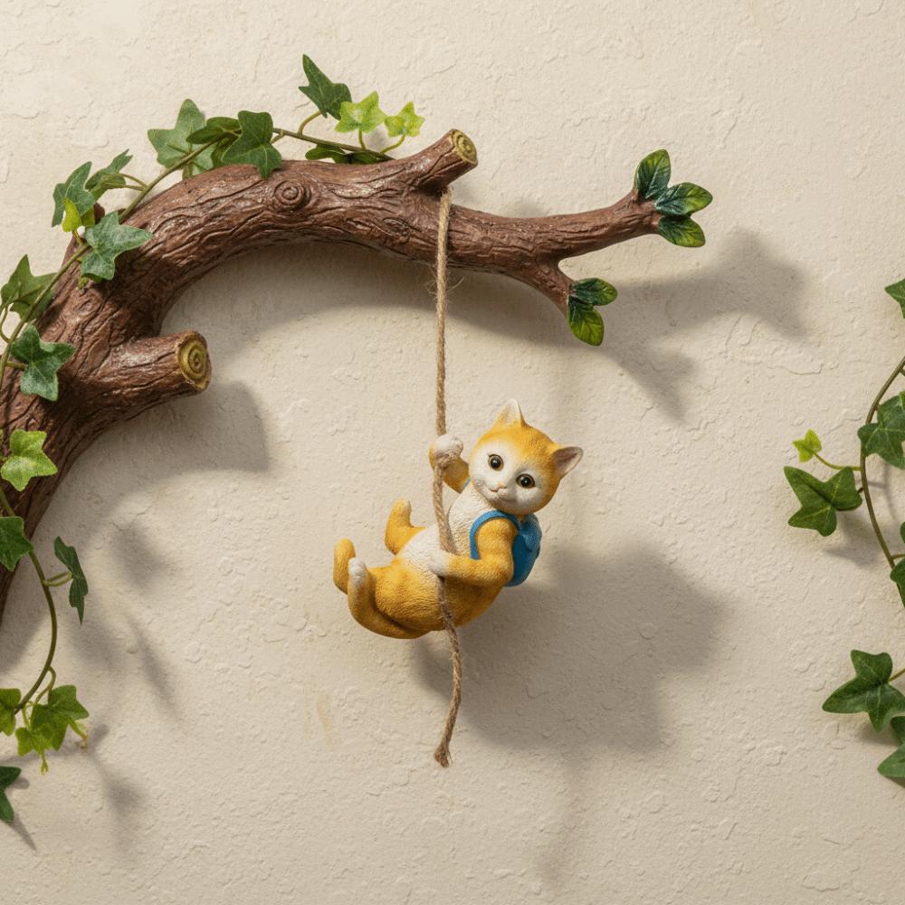 Figurine Design Animal Climbing Ornament Miniature Size Climbing Animal Statue  Balcony Decor