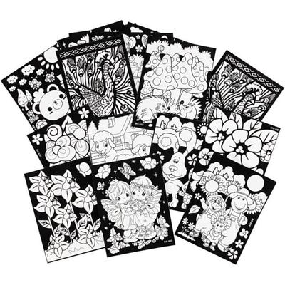 Samtmalbuch - 19 x 25 cm - Sortiment aus 16 Motiven - Erwachsener - Gemischt