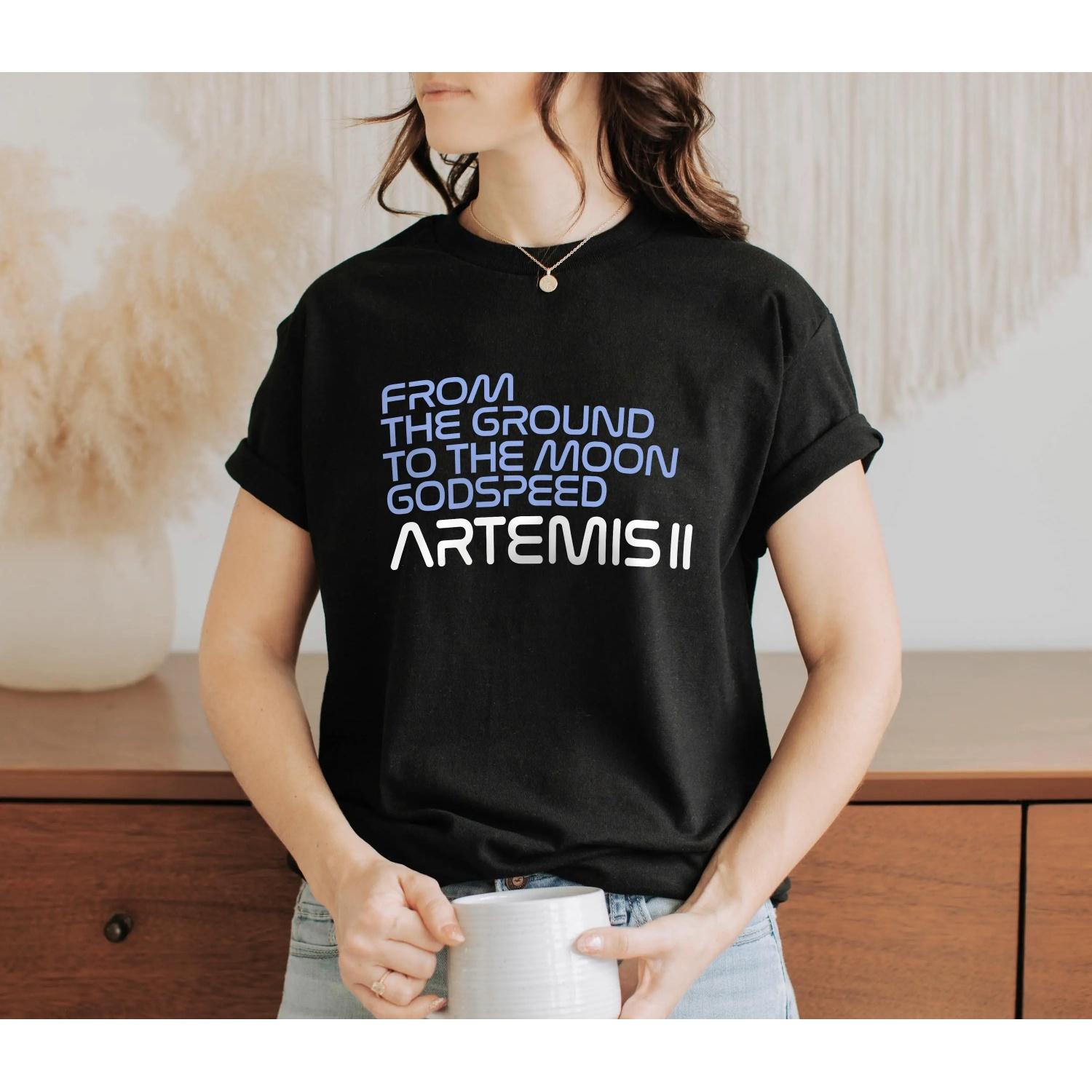 

Artemis II 2026 From Ground To Moon Godspeed T-Shirt Men and Women Summer Cotton Clothing Fashion Round Neck Short Sleeved Tee S разноцветный