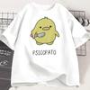 Psicopato T Shirt Women Cute Duck with Knife Tshirt Casual Short Sleeve Printed Round Neck Tshirt Streetwear
