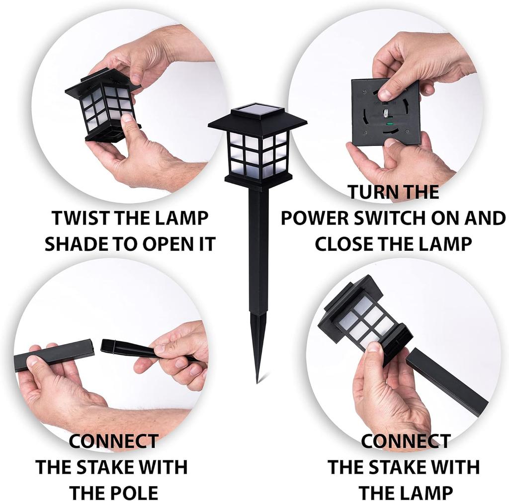 Outdoor Solar Lights – 12-Pack LED Pathway Lamps, Waterproof, Bright, for Patio, Yard, Garden