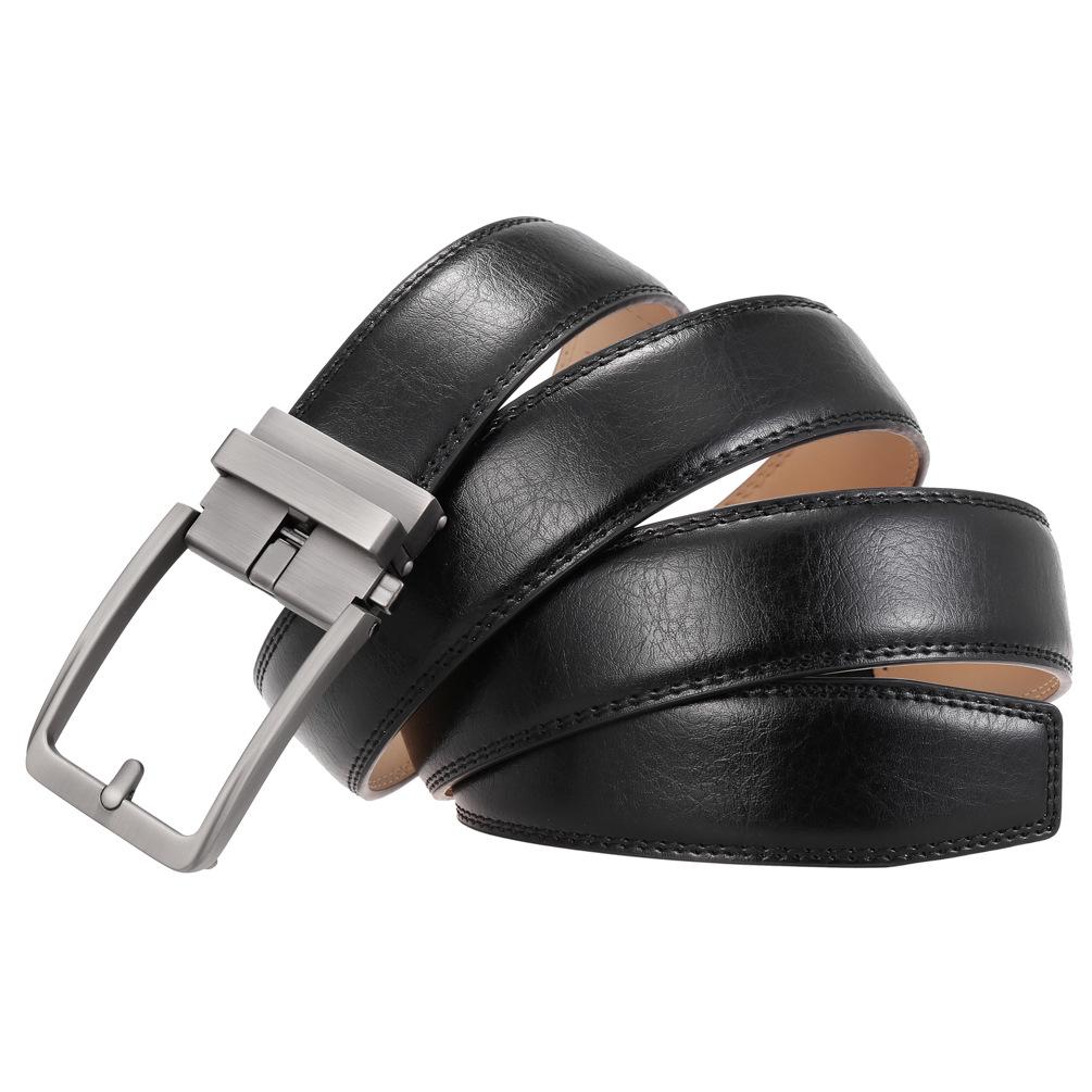 Anti-Needle Automatic Buckle Belt, Men'S Belt, Two-Layer Cowhide Belt Ly36-561948-1