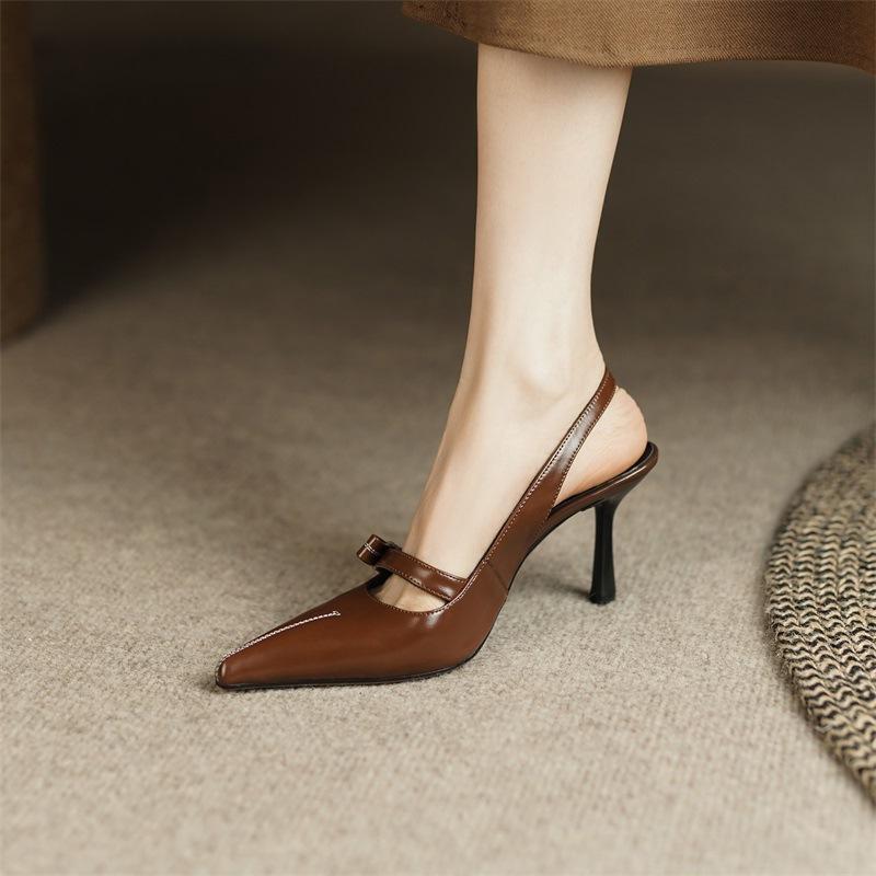 High Heels Women's Summer Stiletto Temperament Design Sense Niche Rear Empty Single Shoes Bag Head Sandals