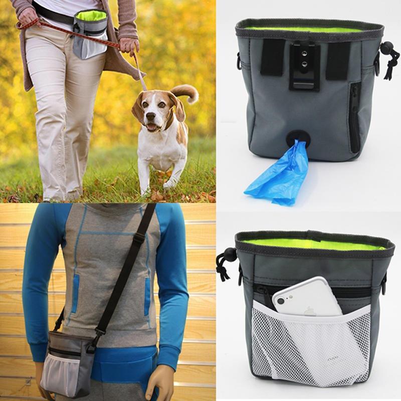 Nylon Dog Training Treat Snack Pouch - Convenient Waist Shoulder Bag For Pet Walking And Feeding Accessories