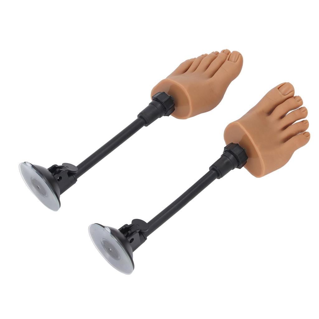 1pair Manicure Silicone Foot Manikin with Stand Bendable Flexible Lifelike Silicone Practice Foot Model For Nails Tips