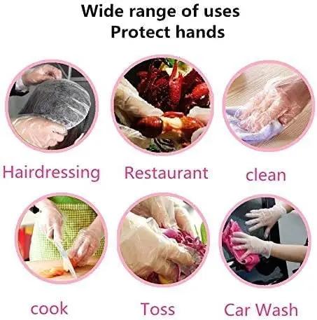 Disposable Plastic Gloves Transparent Waterproof Gloves for Kitchen Restaurant Fried Chicken BBQ Disposable Tableware Wholesale